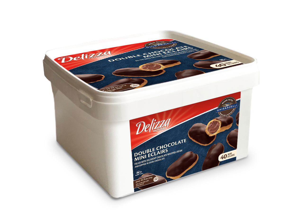 Ghirardelli Double Chocolate Mini Eclairs 40-Count - Delizza