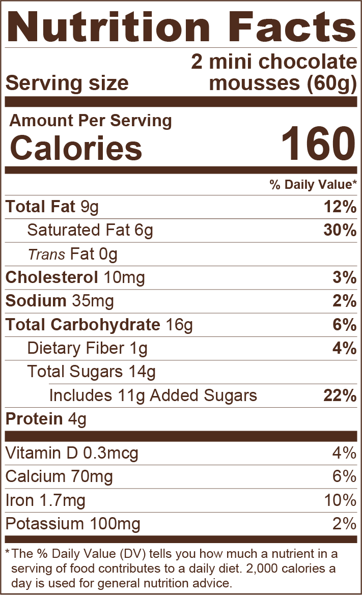 Mini Chocolate Mousse 6Count Delizza